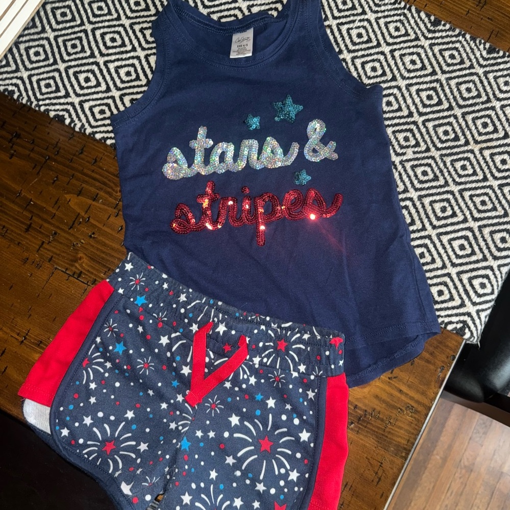 Girls 4th of July sequined outfit!